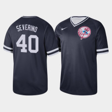 Mens New York Yankees Luis Severino #40 Navy Cooperstown Collection V-Neck Legend Jersey