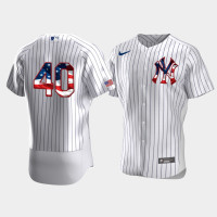 Mens New York Yankees #40 Luis Severino White 4th of July 2020 Stars & Stripes Jersey