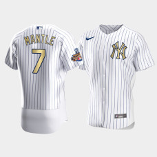 Mens New York Yankees #7 Mickey Mantle White 2009 World Series Champions Nike Jersey