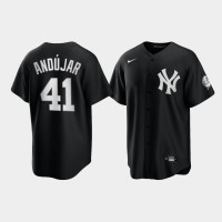 New York Yankees Miguel Andujar Black 2021 All Black Fashion Replica Jersey