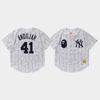 Mens New York Yankees Miguel Andujar #41 White BAPE x Mitchell & Ness Jersey