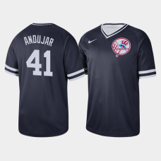 Mens New York Yankees Miguel Andujar #41 Navy Cooperstown Collection V-Neck Legend Jersey
