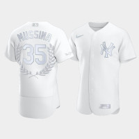 Mens New York Yankees Mike Mussina #35 White Award Collection Hall of Fame Jersey Mens New York Yankees Mike Mussina #35 White Award Collection Hall of Fame Jersey
