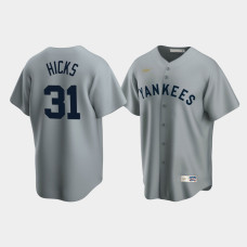 Aaron Hicks New York Yankees Gray Cooperstown Collection Road Jersey