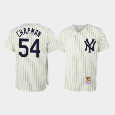 Aroldis Chapman New York Yankees Mitchell & Ness Cream Throwback Authentic Jersey
