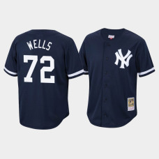 Austin Wells New York Yankees Mitchell & Ness Navy Cooperstown Collection Mesh Batting Practice Jersey
