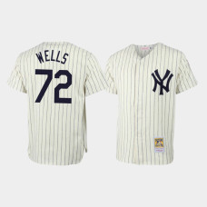 Austin Wells New York Yankees Mitchell & Ness Cream Throwback Authentic Jersey