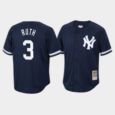 Babe Ruth New York Yankees Mitchell & Ness Navy Cooperstown Collection Mesh Batting Practice Jersey