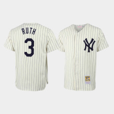 Babe Ruth New York Yankees Mitchell & Ness Cream Throwback Authentic Jersey