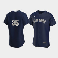 Mens New York Yankees #35 Nick Tropeano Navy Authentic Alternate Jersey
