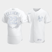 Mens New York Yankees Roger Clemens #22 White Award Collection AL Cy Young Jersey Mens New York Yankees Roger Clemens #22 White Award Collection AL Cy Young Jersey
