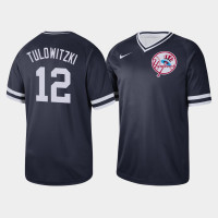Mens New York Yankees Troy Tulowitzki #12 Navy Cooperstown Collection V-Neck Legend Jersey