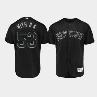 Mens New York Yankees Authentic #53 Zack Britton 2019 Players' Weekend Black With A K Jersey