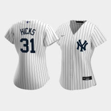 Womens New York Yankees Aaron Hicks #31 White Replica Nike 2020 Home Jersey