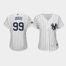 Womens New York Yankees #99 Aaron Judge 2019 Postseason White Official Cool Base Jersey