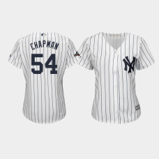 Womens New York Yankees #54 Aroldis Chapman 2019 Postseason White Official Cool Base Jersey