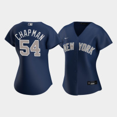 Womens New York Yankees Aroldis Chapman #54 Navy Replica Nike 2020 Alternate Jersey