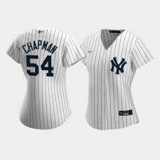 Womens New York Yankees Aroldis Chapman #54 White Replica Nike 2020 Home Jersey
