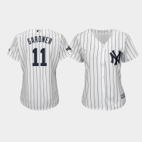 Womens New York Yankees #11 Brett Gardner 2019 Postseason White Official Cool Base Jersey