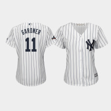 Womens New York Yankees #11 Brett Gardner 2019 Postseason White Official Cool Base Jersey
