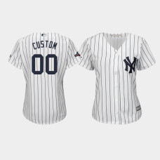 Womens New York Yankees #00 Custom 2019 Postseason White Official Cool Base Jersey
