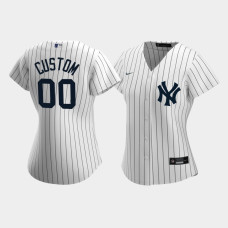 Womens New York Yankees #00 Custom White 2020 Replica Nike Home Jersey