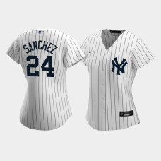 Womens New York Yankees Gary Sanchez #24 White Replica Nike 2020 Home Jersey