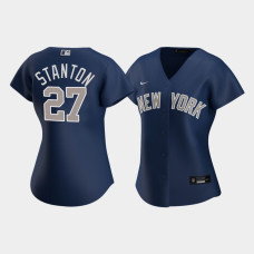 Womens New York Yankees Giancarlo Stanton #27 Navy Replica Nike 2020 Alternate Jersey