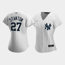 Womens New York Yankees Giancarlo Stanton #27 White Replica Nike 2020 Home Jersey