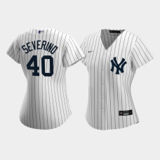 Womens New York Yankees Luis Severino #40 White Replica Nike 2020 Home Jersey