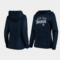 Womens New York Yankees Simplicity Heathered Navy Pullover Majestic Hoodie