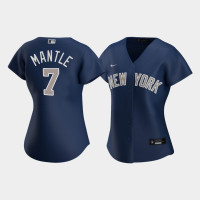 Womens New York Yankees Mickey Mantle #7 Navy Replica Nike 2020 Alternate Jersey