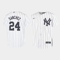 Youth New York Yankees Gary Sanchez #24 White Replica Nike Home Jersey