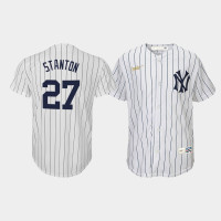 Youth New York Yankees #27 Giancarlo Stanton Cooperstown Collection Home Nike White Jersey
