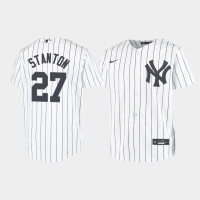 Youth New York Yankees Giancarlo Stanton #27 White Replica Nike Home Jersey