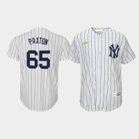 Youth New York Yankees #65 James Paxton Cooperstown Collection Home Nike White Jersey