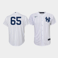 Youth New York Yankees James Paxton #65 White Navy Replica Home Jersey