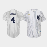 Youth New York Yankees #4 Lou Gehrig Cooperstown Collection Home Nike White Jersey
