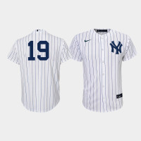 Youth New York Yankees Masahiro Tanaka #19 White Navy Replica Home Jersey