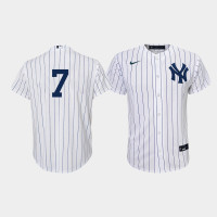 Youth New York Yankees Mickey Mantle #7 White Navy Replica Home Jersey